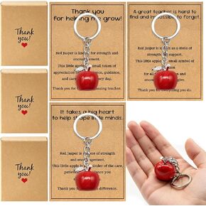 Teacher Appreciation Gifts, 3 PCS Crystal Apple Keychain Set with Greeting Cards & Gift Boxes for Teacher, Christmas Valentines Teachers Day Thank You Keychain Keyring in Saudi Arabia