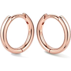 Bestyle Hypoallergenic Small Hoop Earrings for Women with S925 Sterling Silver Post, Silver/Black/Rose Gold/ 14K Gold Plated Small Huggie Hoops Helix Cartilage Earring for Multiple Piercing, Size 8/10/12/14/16/18/20mm in Saudi Arabia