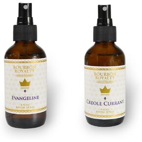 Bourbon Royalty Scented Fragrance Room Mist Spray Air Freshener, 4 Oz Glass Spritz Bottle, Evangeline and Creole Currant - Bundle Set of 2 in Saudi Arabia