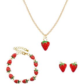 Strawberry Earrings/Necklace/Bracelet Cute Strawberry Jewelry, Mothers Day Gifts for Mom, Birthday Gifts for Women in Saudi Arabia