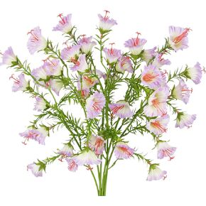 6Pcs Artificial Flowers Bulk 26" Faux Silk Morning Glory Flowers with Stems Purple Spring Fake Wildflowers for Vase Home Kitchen Wedding Party Decorations Floral Arrangement Table Centerpiece in Kuwait