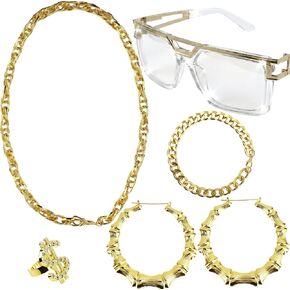 80s 90s Hip Hop Costume Kit for Women Old School Rapper Accessories Set for 80s 90s Theme Party in Saudi Arabia