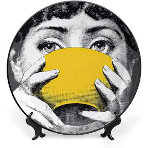 Lina Cavalieri Plate, Wall Decorative Plate, Mysterious Face Plate Wall Hanging Decoration,Including Bracket and Special Spring Hook,A18,6inch in Saudi Arabia