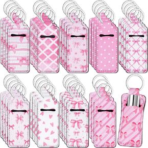 36PCS Pink and White Coquette Bow Lipstick Holder Keychains Set, Lip Gloss Holder Key Chains Stocking Stuffers for Women and Girls Lip Balm Birthday Gifts Valentine’s/Galentine’s Day Party Favors in Kuwait