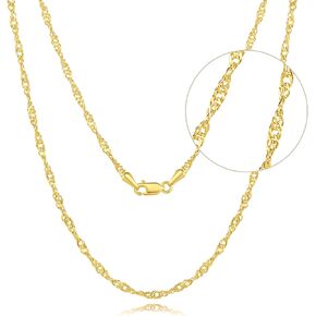 2/2.7MM 14K Gold Necklaces for Womens Gifts for Birthday 14K Gold Chain for Mens Necklace Stack Elegance in Every Twist Singapore Dainty Golden Necklace for Women Non Tarnish 16-24IN in Saudi Arabia