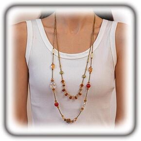 Long Layered Acrylic Beaded Chain Necklace for Women,Vintage Delicate Amber Resin Collar Necklace Boho Y2K Charm Necklaces Jewelry Accessories Gifts in Saudi Arabia