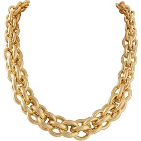 Gold Chunky Choker Necklace for Women, Bold Thick Link Chain Statement Jewelry, Punk Hip Hop Collar Necklace, Vintage Accessories for Party in Saudi Arabia