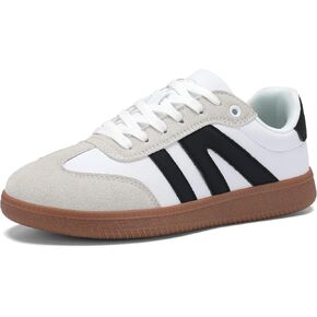 Casual Sneakers for Women, Retro Gum Sole Fashion Sneakers, Comfortable Lace Up Walking Shoes, Non Slip Everyday Tennis Shoes in Kuwait
