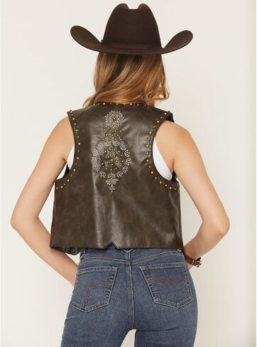 Women's Studded Floral Embroidered Vest in Saudi Arabia