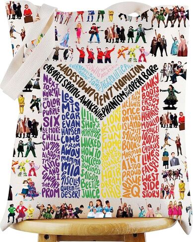 WZMPA Musical Tote Bag Theatre Fans Gift Musical Character Shoulder Bag Theater Drama Merchandise in Kuwait