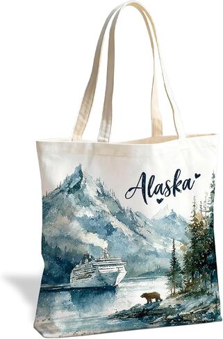 Travel Canvas Tote Bag, Reusable City Shoulder Bag for Shopping Beach in Saudi Arabia