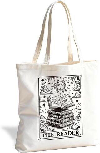 Literary Reusable Tote Bag, Creative Text Design for Book Lovers and Readers, for Work School Travel Shopping in Saudi Arabia