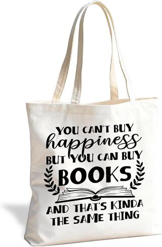 Literary Reusable Tote Bag, Creative Text Design for Book Lovers and Readers, for Work School Travel Shopping in Saudi Arabia
