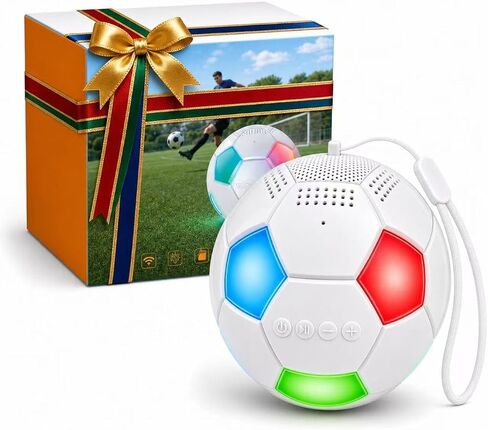 Kunodi Gifts for Father Dad Men Husband, Soccer Ball Portable Bluetooth Speakers with Dynamic Lights, Small Wireless Speaker with Lanyard, Funny Decorations Gifts for Boyfriend, Boys, Party in Saudi Arabia