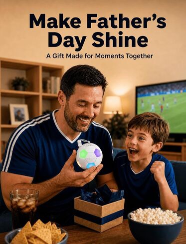 Kunodi Gifts for Father Dad Men Husband, Soccer Ball Portable Bluetooth Speakers with Dynamic Lights, Small Wireless Speaker with Lanyard, Funny Decorations Gifts for Boyfriend, Boys, Party in Saudi Arabia