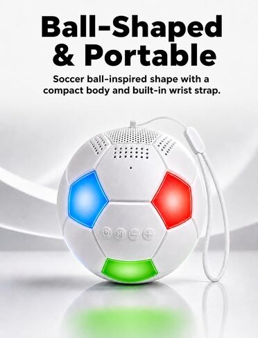 Kunodi Gifts for Father Dad Men Husband, Soccer Ball Portable Bluetooth Speakers with Dynamic Lights, Small Wireless Speaker with Lanyard, Funny Decorations Gifts for Boyfriend, Boys, Party in Saudi Arabia