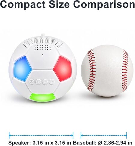 Kunodi Gifts for Father Dad Men Husband, Soccer Ball Portable Bluetooth Speakers with Dynamic Lights, Small Wireless Speaker with Lanyard, Funny Decorations Gifts for Boyfriend, Boys, Party in Saudi Arabia