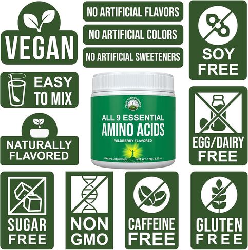 All 9 Essential Amino Acids Powder. Pre + During + Post Workout with EAAs + BCAAs for Energy, Muscle Growth, and Recovery. Non-GMO BCAA and EAA Powders for Men + Women. 3rd Party Tested. Wildberry in Kuwait