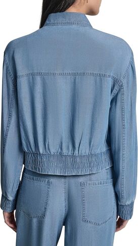 DKNY Women's Long Sleeve Zip Front Tencel Bomber in Kuwait