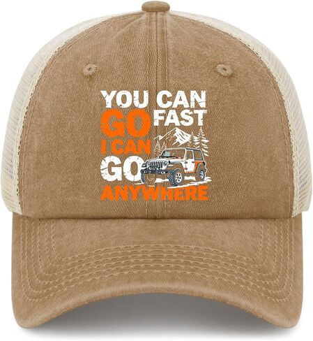 You Can Go Fasts I Can Go Anywhere. Hat for Mens Funny Washed Distressed in Kuwait