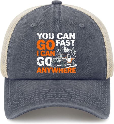 You Can Go Fasts I Can Go Anywhere. Hat for Mens Funny Washed Distressed in Kuwait