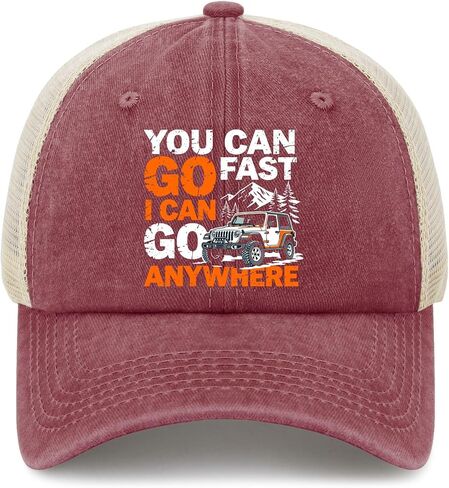 You Can Go Fasts I Can Go Anywhere. Hat for Mens Funny Washed Distressed in Kuwait