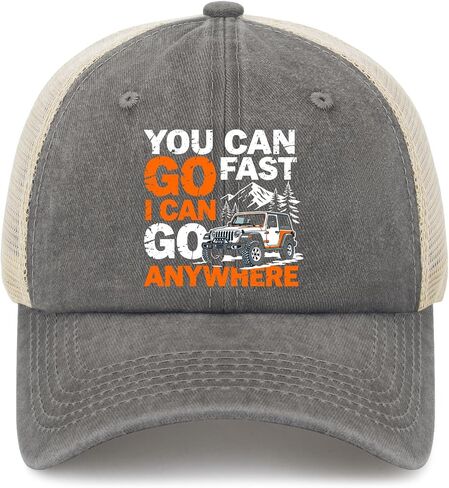 You Can Go Fasts I Can Go Anywhere. Hat for Mens Funny Washed Distressed in Kuwait