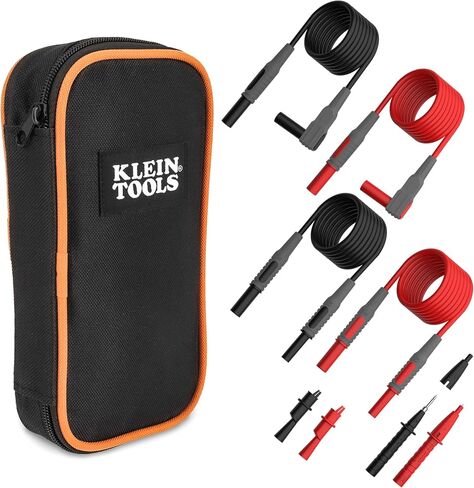 Klein Tools 69483 Meter Test Leads Accessory Kit with (2) Right-Angle Leads, (2) Lead Extenders, (2) Lead Heads, (2) Alligator Clips, and Case in Kuwait