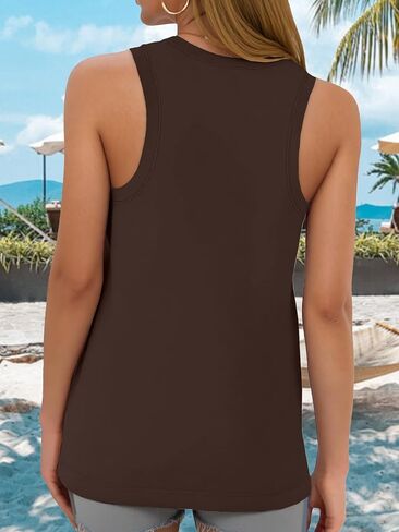 Womens Tank Tops Summer Fashion Sleeveless V Neck Shirts Casual Beach Vacation Outfits Loose Fit Workout Clothes in Saudi Arabia