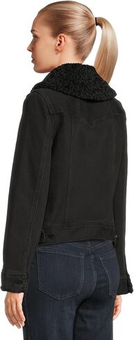 Liverpool Women's Sherpa Collar Stretch Denim Trucker Jacket in Kuwait