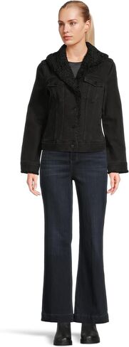 Liverpool Women's Sherpa Collar Stretch Denim Trucker Jacket in Kuwait