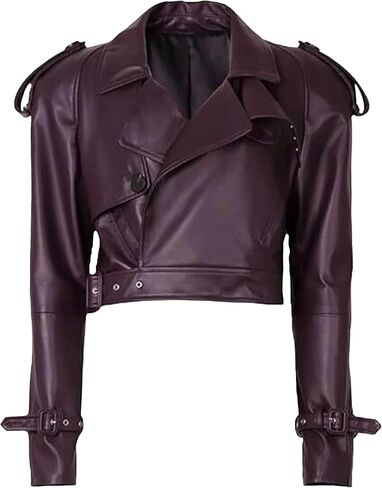 LIVEEVIL Cropped Leather Jacket Women – Genuine Lambskin Women Motorcycle Top Short Crop Black Blazer - Moto Jacket Women in Saudi Arabia