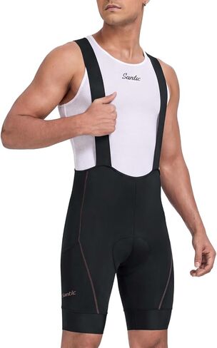 Santic Men's Cycling Bib Shorts 4D Padded, Road Bike Cycling Bibs with Pockets, UPF50+ Biking Bicycle Shorts in Kuwait