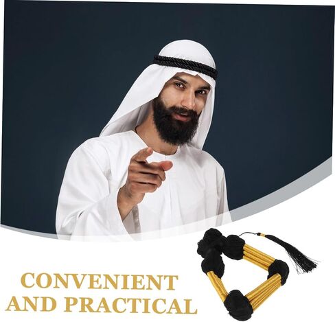 عصابة رأس ملكية من Healeved عصابة رأس عربية للرجال وشاح للرأس وحبل زي عربي عتيق إكسسوار للشعر in Kuwait