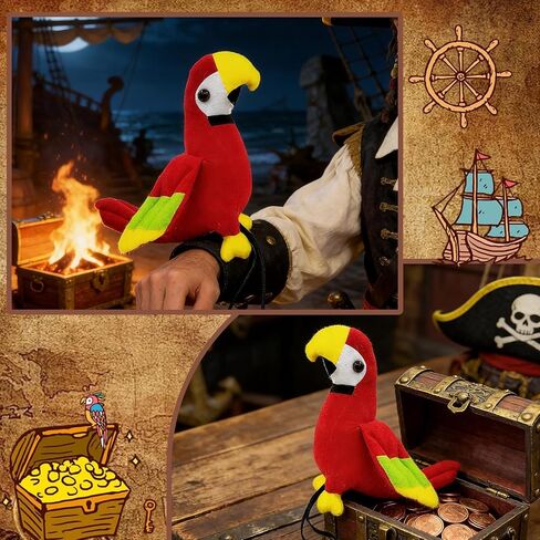 Simple polymer 2 Pcs Pirate Costume Accessories Pirate Hat Shoulder Parrot for Adult Halloween Costume Party Dress UP in Saudi Arabia