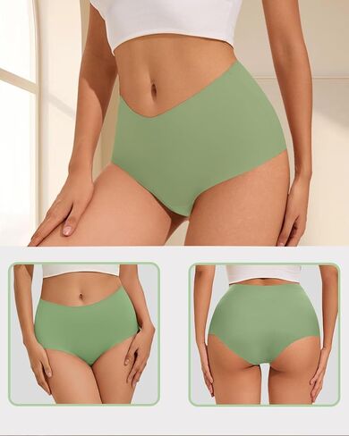 Women's Underwear Seamless High Waist No Show 7 Pack Panties Full Coverage Briefs Silky Stretch in Saudi Arabia