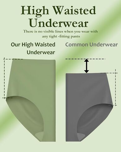 Women's Underwear Seamless High Waist No Show 7 Pack Panties Full Coverage Briefs Silky Stretch in Saudi Arabia