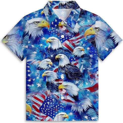 Amasnay Duck Boys Hawaiian Shirts Novelty Printed Funky Short Sleeve Button Down Shirt Kids Aloha Beach Shirt for 3-14 Years in Saudi Arabia