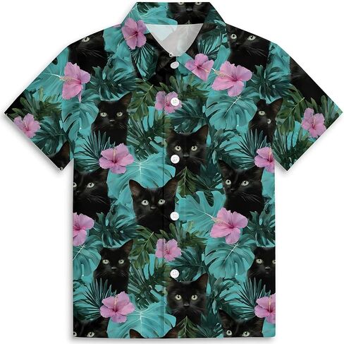 Amasnay Duck Boys Hawaiian Shirts Novelty Printed Funky Short Sleeve Button Down Shirt Kids Aloha Beach Shirt for 3-14 Years in Saudi Arabia