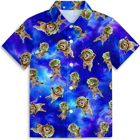 Amasnay Horse Boys Hawaiian Shirts Novelty Printed Funky Short Sleeve Button Down Shirt Kids Aloha Beach Shirt for 3-14 Years in Saudi Arabia