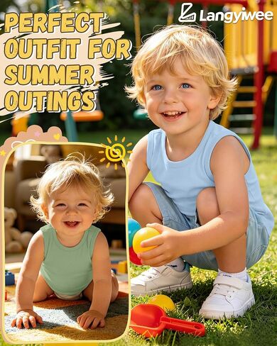 3 Pack Toddler Boys Tank Tops Round Neck Sleeveless Shirts Kids Soft Casual Undershirts Baby Boys Basic Tees in Kuwait