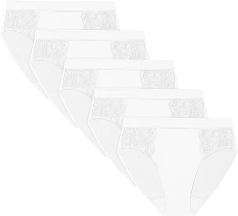 Bali womens Underwear High-cut Pack, 5-pack, Soft Lace Moisture-wicking Underwear for Women, High-cut Panties in Kuwait