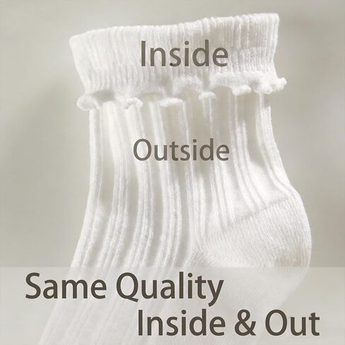 SSF&TUYS Ruffle Socks for Women – Soft Cotton Frilly Crew Socks, Breathable & Comfy, 6 Pairs in Saudi Arabia