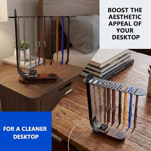 3 in 1 Watch Band Holder Organizer for Apple, Apple Watch, Band and Charger Organizer, 18 silicone Groove Display, 10.24 inch height large space design in Saudi Arabia