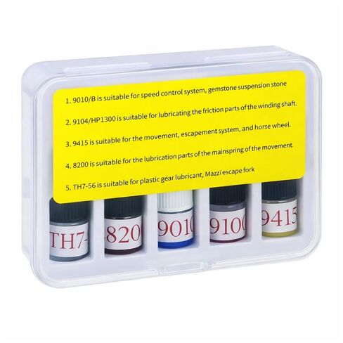 MTLEE 5 Pcs Watch Oil Synthetic Lubricating Oil Kit Smooth Watch Repair Tool Accessories for Movement Maintaining Watchmaker Workers Grandfather Clock in Kuwait