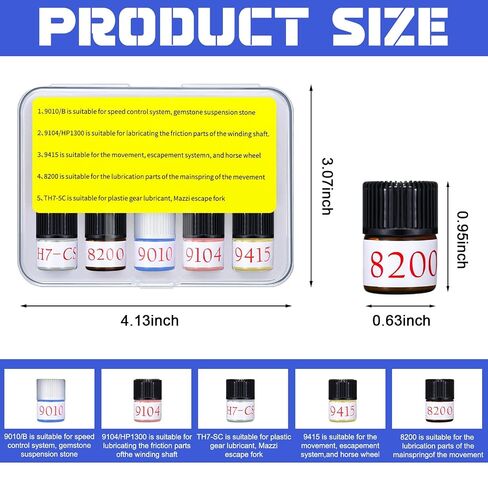 MTLEE 5 Pcs Watch Oil Synthetic Lubricating Oil Kit Smooth Watch Repair Tool Accessories for Movement Maintaining Watchmaker Workers Grandfather Clock in Kuwait