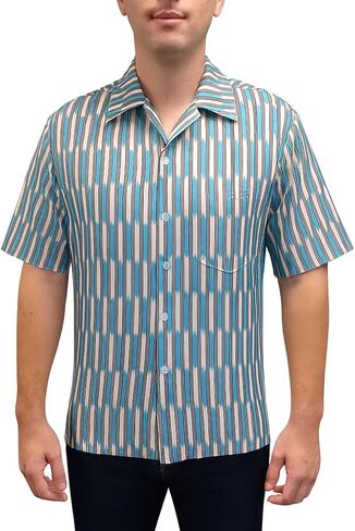 Julius and Vincent Benedict Striped Pattern Shirt - Buddy Costume & Everyday Wear 80s Comedy Movie Gift - Button Short Sleeve in Saudi Arabia