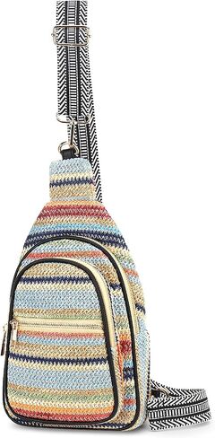 Summer Crossbody Sling Bag for Women, Straw Woven Small Shoulder Purse with Adjustable Strap in Saudi Arabia
