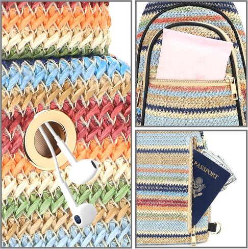 Summer Crossbody Sling Bag for Women, Straw Woven Small Shoulder Purse with Adjustable Strap in Saudi Arabia