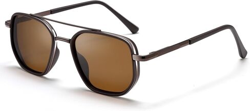Pro Acme Polarized Aviator Sunglasses for Men & Women, Retro Square Metal Frame UV400 Shades for Driving Travel in Kuwait